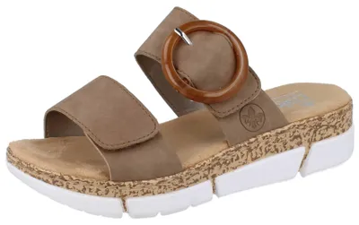 Produktbild von RIEKER Damen Pantolette beige Kunstleder - Größe: 40