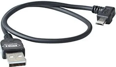 Produktbild von System-S USB 2.0 Kabel für USB-A auf USB Micro-B 30 cm Winkelstecker 90 Grad