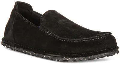 Produktbild von Birkenstock Utti Suede In Black | Regular Fit – 10.5 UK - 45 EU - 12/12.5 M US / Black