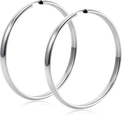 Produktbild von MATERIA by Matthias Wagner Damen Ohrringe Silber 925 Creolen gross 48mm - Silbercreolen 4mm breit SO-466
