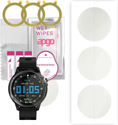 Produktbild von apgo 3 Stück Schutzfolie, Matt, kompatibel mit Pacific Black PC00124 Smartwatch, Hydrogel Displayschutzfolie mit Positionierhilfe, Displayfolie, robust und kratzfest