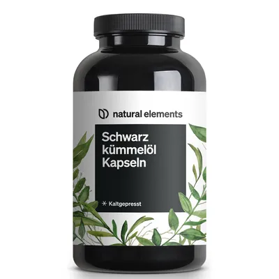 Immagine prodotto di natural elements Olio di cumino nero originale Nigella sativa – 400 capsule – 1.000 mg di olio di cumino nero al giorno