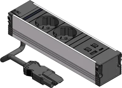 Produktbild von BACHMANN CONI 2x Schutzkontakt 1xUSB A/C 22W, schwarz