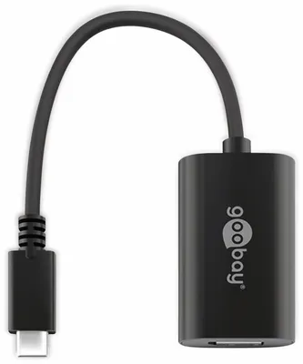 Produktbild von USB-C™-auf-DisplayPort™-Adapter, 0,2 m, schwarz 4K @ 60 Hz, USB 3.1