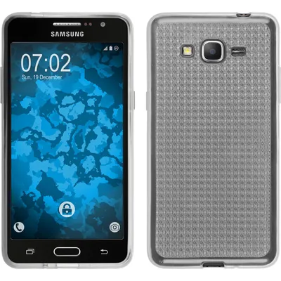 Produktbild von PhoneNatic Case kompatibel mit Samsung Galaxy Grand Prime - clear Silikon Hülle Iced + 2 Schutzfolien