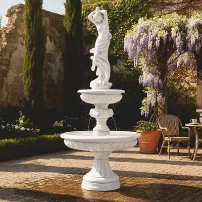 Immagine prodotto di Casa Padrino Fontana barocca bianca Ø 152 x H 330 cm - Imponente fontana da giardino