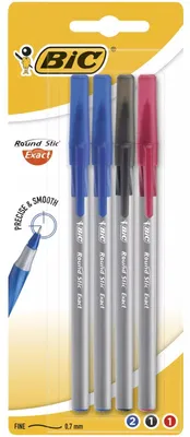 Produktbild von Długopis Round Stick Exact mix AST bls 4szt BIC