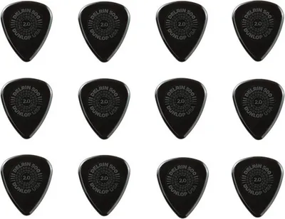 Produktbild von 12x Dunlop Prime Grip Delrin 500 Plektren - 2,00 mm - schwarz