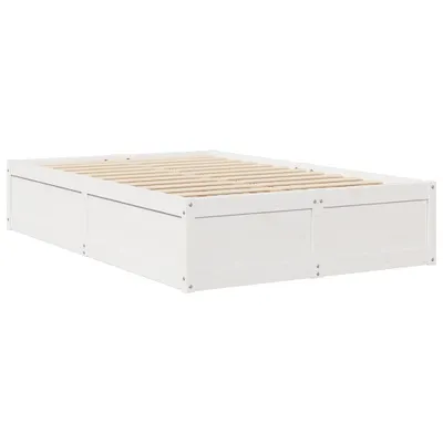 Produktbild von Massivholzbett ohne Matratze Weiß 135x190 cm Kiefernholz