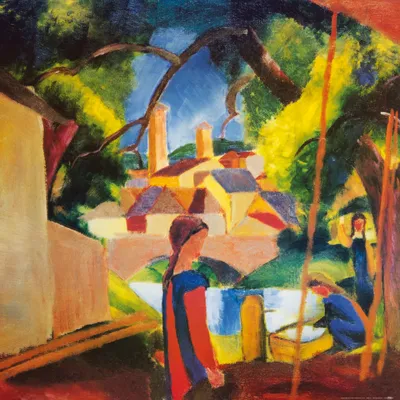 Obrázok produktu pre August Macke umelecká tlač obrazu - Deti pri fontáne, 1914 (70 x 70 cm)