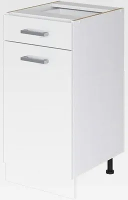 Produktbild von Unterschrank R-Line, Weiß Hochglanz/Weiß, 40 cm mit Schublade, ohne Arbeitsplatte