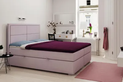 Immagine prodotto di Letto boxspring hotel matrimoniale set completo materasso topper letti funzione box
