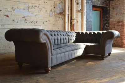 Produktbild von Chesterfield Ecksofa Sofa Couch Ledersofa Polster Eck Couch Garnitur Design #332