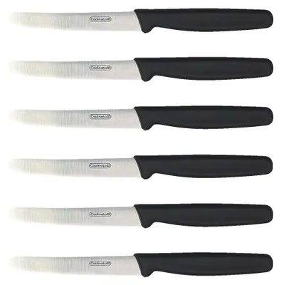 Immagine prodotto di Set di posate da tavola, 6 pezzi, in acciaio inossidabile, lama di 11 cm, manico ergonomico, ideale per la colazione