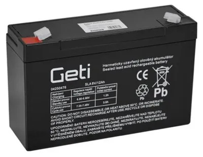 Obrázek produktu pro Baterie olověná 6V 12Ah GETI