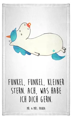 Produktbild von Mr. & Mrs. Panda Handtuch Einhorn Schnuller - Weiß - Geschenk, gäste wc, Gäste-WC, Baby, Unicorn, Geburt, Mutter, Gästetuch, Geburtstag, Gästehandtuch 30x50, Säugling