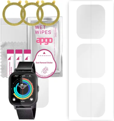Produktbild von apgo 3 Stück Schutzfolie, klar, kompatibel mit Lotus Smartwatch 50046/1 Smartwatch, Hydrogel Displayschutzfolie mit Positionierhilfe, Displayfolie, robust und kratzfest