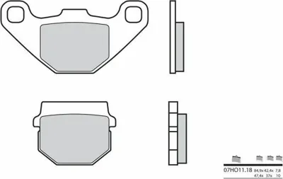 Produktbild von BREMBO Bremsbelag-Paar CC 07HO1118 Organisch
