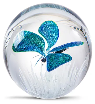 Glas-Schmetterling-Briefbeschwerer, handgeblasen, 3,1 Zoll