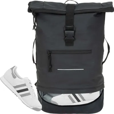 Produktbild von Rucksack Herren Plane Time Bag COMP 25 L Kurierrucksack Roll-Top Jungen Freizeitrucksack Geheimfach Brustgurt Laptoprucksack Bodenfach 12823 Black (schwarz)