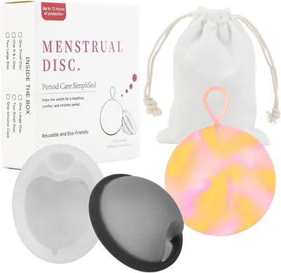 Produktbild von Menstruationstasse Set 2 Größen S + L, Wiederverwendbare Menstrual Disc, 100% Medizinisches Silikon