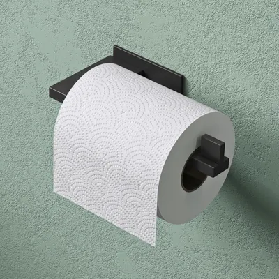Produktbild von Mai & Mai Toilettenpapierhalter Klopapierhalter WC aus Edelstahl, Toilettenpapier Halterung Rollenhalter Matt schwarz 185mm Lino-03
