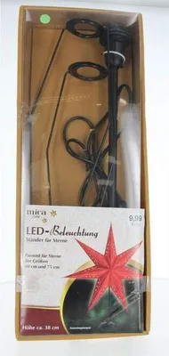 Product packaging showing a stand for LED stars.
