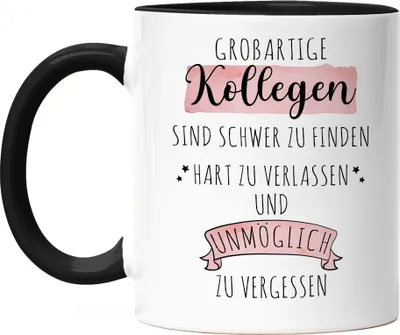 Produktbild von Großartige Kollegen Sind Schwer Zu Finden Tasse Schwarz Dankeschön Geschenk Hart Zu Vergessen