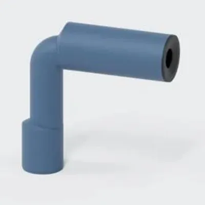 Produktbild von POLOPLAST Siphonbogen lang, DN50/32, POLO-KAL, PP-MD, Ø50/32mm, 90°, blau, 1 Stk.