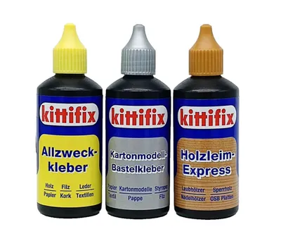 Produktbild von Kittifix Starterset 3-teilig – Klebstoff-Set für Basteln, Modellbau & Haushalt