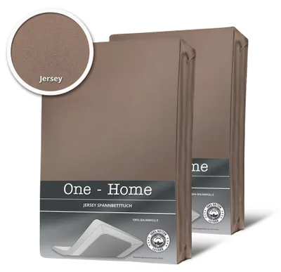 Produktbild von 2 Spannbettlaken Bettlaken taupe braun nougat 180x200 cm - 200x200 cm Jersey Set