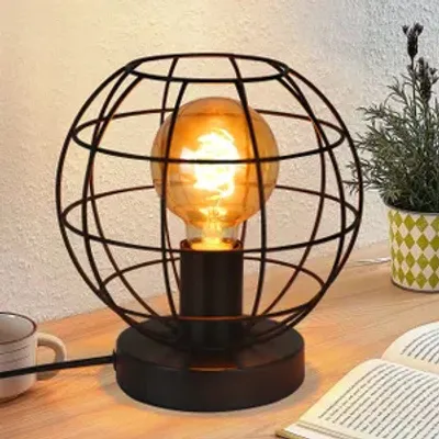 Zdjęcie produktu dla ZMH Lampa Stołowa Vintage Lampa Stołowa Czarna - Retro Lampa Nocna E27 Metalowe Gniazdo - Żarówki Ekskluzywne