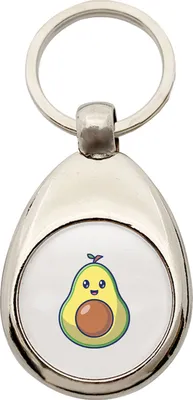 Produktbild von Huuraa Schlüsselanhänger Avocado Comic Metall Schlüsselring Einkaufswagenchip Geschenkidee