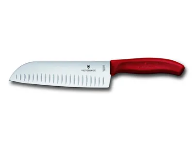 Obrázek produktu pro Victorinox Santoku Swiss Classic 17 cm s výbrusy červený