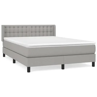 Produktbild von Boxspringbett mit Matratze Hellgrau 140x200 cm Stoff