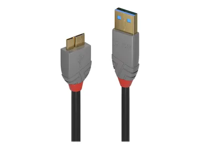 Immagine prodotto di Lindy 1m USB 3.2 Type A to Micro-B Cable, 5Gbps, Anthra Line