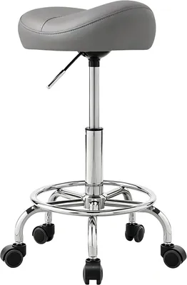 Obrázok produktu pre Pracovný taburet s kolieskami do 150 kg, otočný a nastaviteľný 50 cm až 70 cm, pre kozmetické salóny