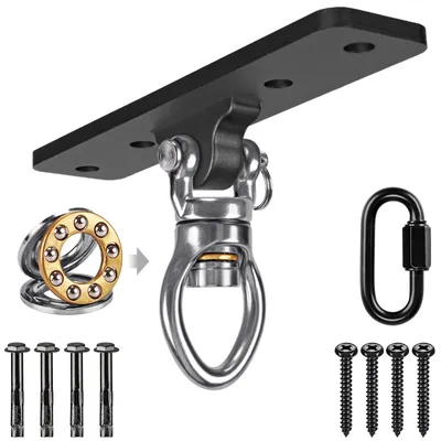 Produktbild von Boxsack Halterung 400 kg, Deckenhaken, 360 Grad drehbar, mit Karabinerhaken, für Boxsack
