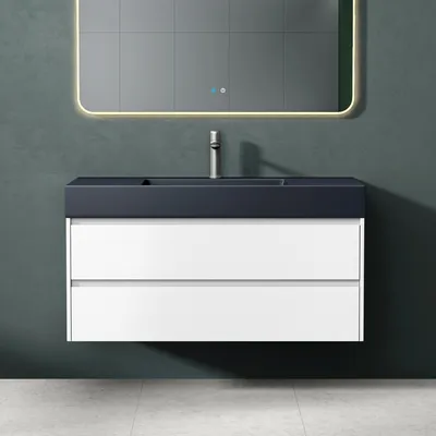 Produktbild von Mai & Mai Badmöbel-Set Waschbeckenunterschrank 120x48x63cm in Weiß matt mit 2-Schubladen inkl. Waschbecken Deep