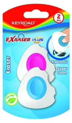Produktbild von Gumka Keyroad Eraser Plus 2 szt Mix Kolorów blister