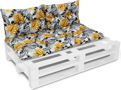 Produktbild von Amilian Palettenkissen SET Gartenkissen mit Rückenkissen Bankauflage Kissen Sitzpolster für Europaletten Sitzkissen: 60x120cm + 2 x40x60cm