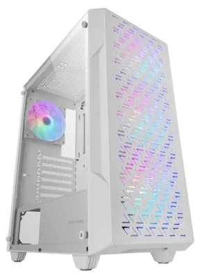 Zdjęcie produktu dla Mars Gaming MCGEOW, Midi Tower, PC, Biały, ATX, micro ATX, Mini-ITX, Siatka, SGCC (stal ocynkowana ogniowo), Szkło hartowane, Gaming
