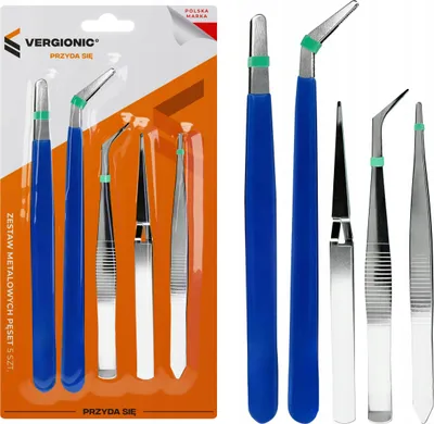 Produktbild von 5X Metallpinzette Metallpinzette Präzisionspinzette Set