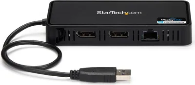 Obrázek produktu pro StarTech.com USBA2DPGB, Kabel, USB 3.2 Gen 1 (3.1 Gen 1) Type-A, 10,100,1000 Mbit/s, IEEE 802.3, IEEE 802.3ab, IEEE 802.3u, Černá, 5 Gbit/s