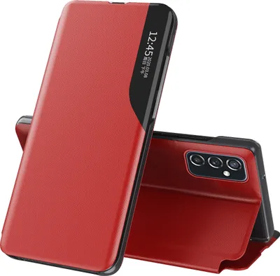 Produktbild von Hülle für Samsung Galaxy M23 5G Smart View Fenster Flip Stand Cover Kunstleder Schutzhülle Rot