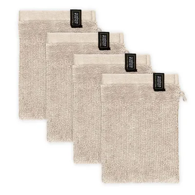 Image de Schöner Wohnen Lot de 4 gants de toilette Sense Couleur beige Taille 16x21