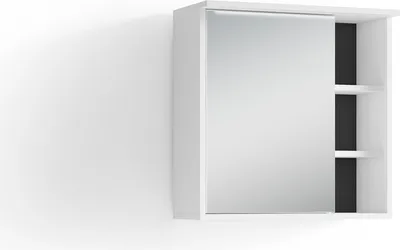 Produktbild von byLIVING Badezimmer Spiegelschrank WELLNESS mit LED-Beleuchtung & Steckdose / Moderner, 1-türiger Spiegel Hängeschrank in Melamin weiß / Wandschrank mit Spiegeltür / B 60, H 61, T 28 cm