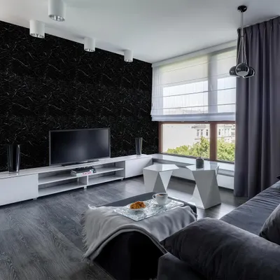 Produktbild von ISOISL Wandpaneele 120×60 cm in schwarz-weißer Marmoroptik aus Verbundmaterial – 20er-Set