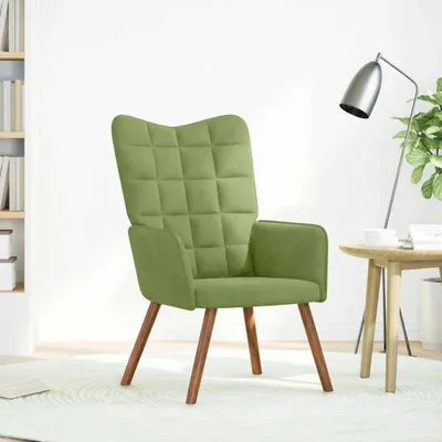 Image de vidaXL Fauteuil relax vert clair velours