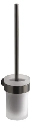 Produktbild von Wand-WC-Bürste für Badezimmer in Gun Metal, Wandmontage, Messing & satiniertes Glas, Serie Palazzo